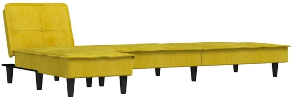 vidaXL Schlafsofa in L-Form Gelb 255x140x70 cm Samt 3157264 Bild 4