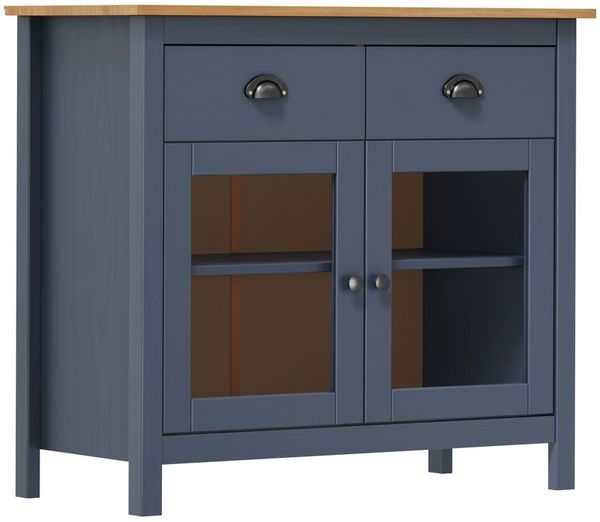vidaXL Sideboard Hill Grau 90x40x80 cm Massivholz Kiefer 288941