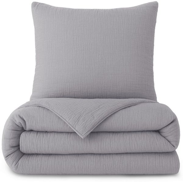 Laynenburg Bettwäsche Musselin aus 100% Baumwolle in 135x200 oder 155x220 cm, atmungsaktiv & bügelfrei – 2 lagig mit Reißverschluss & Haltebändern