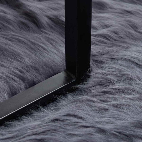 vidaXL Kunstschaffell Teppich Anthrazit 80 x 200 cm Polyester 42021589 Bild 2
