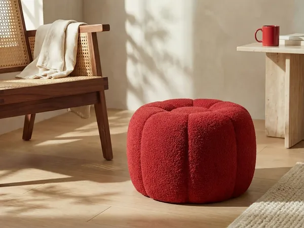 Vente-unique - DELPODA Pouf Stoff Rot - B 65 cm x H 37 cm x L 65 cm