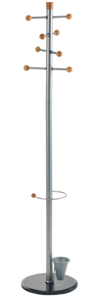 Garderobenständer silber m. Marmorfuß Schirmständer Tropfschale