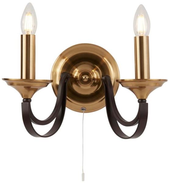 Wandleuchte, Bronze, Braun, 33 cm, BELFRY