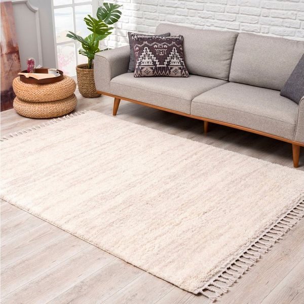 Carpet City Hochflor-Teppich Pulpy 524, rechteckig, Höhe: 30 mm, besonders weich, mit Fransen, Meliert