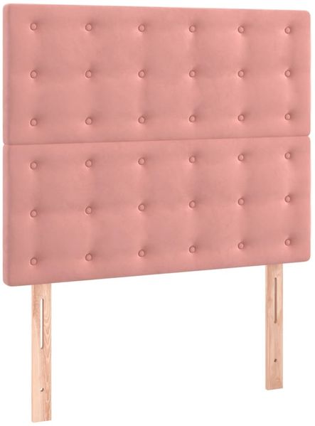 vidaXL Boxspringbett mit Matratze Rosa 90x190 cm Samt 3138060 Bild 5