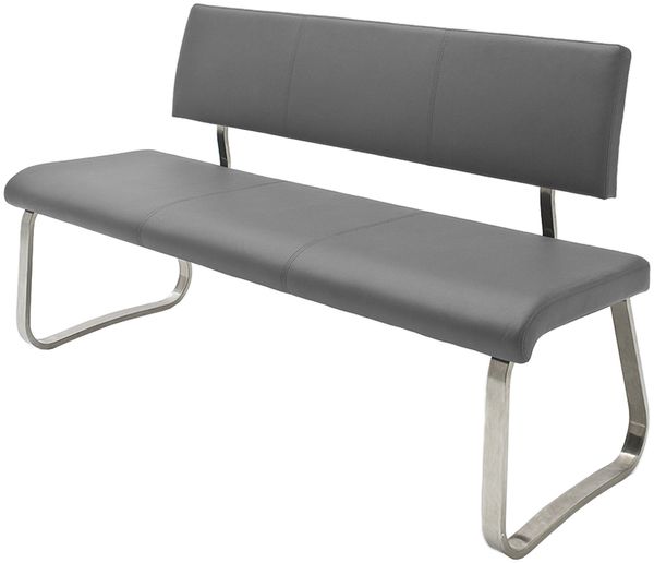 Sitzbank >Muvo I< in grau aus Metall - 155x86x59cm (BxHxT)