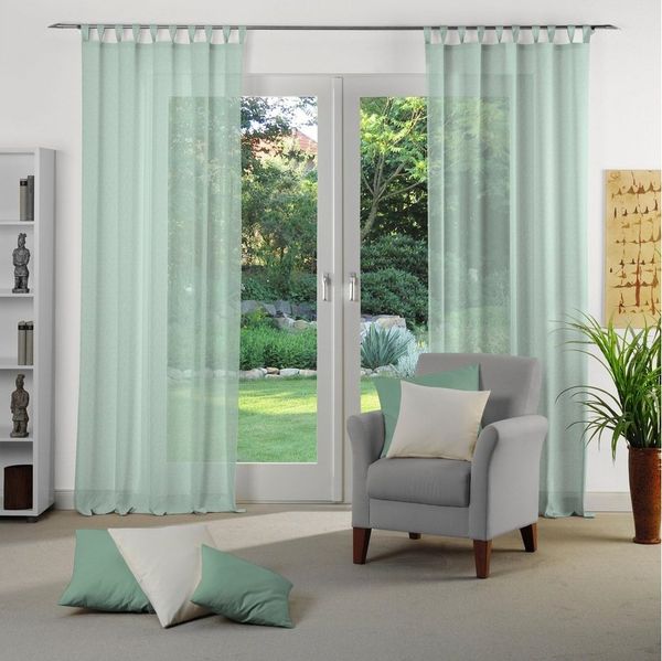 Wirth Vorhang Sunday (1 St), Schlaufen, halbtransparent, Jacquard, nach Maß