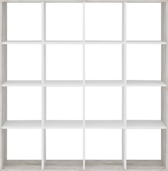 FMD Möbel - Mega 6 - Raumteiler - melaminharzbeschichtete Spanplatte - Sandeiche Nb/weiß - 138,5 x 143 x 33cm