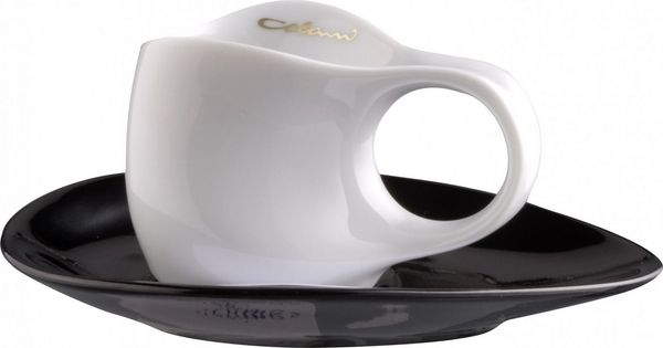 2er Set Colani Espressotasse mit Untertasse Weiß 0,04l