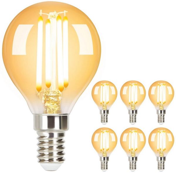 Nettlife LED-Leuchtmittel 6 stück Vintage Edison Glühlampe Warmweiß, E14, 6 St, Warmweiß, Hauses Restaurants Wohnzimmers Cafés