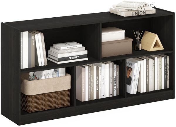 Furinno Daly 5-Würfel Horizontal 2-stöckiges Bücherregal, Bücherregal, Aufbewahrungsorganisator, 47 Breite, Espresso