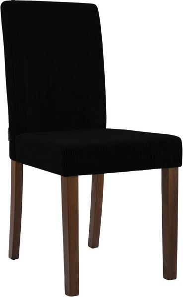 Esszimmerstuhl DALAN - Cord Schwarz 41x47x91 cm Antik-Dunkel | Essstühle Esszimmerstühle Küchenstühle Wohnzimmerstühle