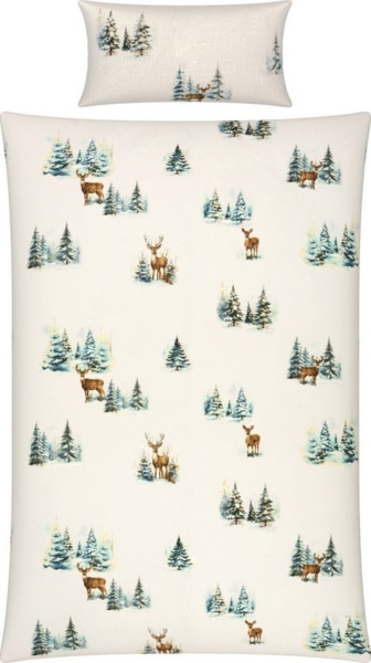 REDBEST Bettwäsche Bettwäsche, Biber, Flanell Tiermotive: Rehe Bild 1