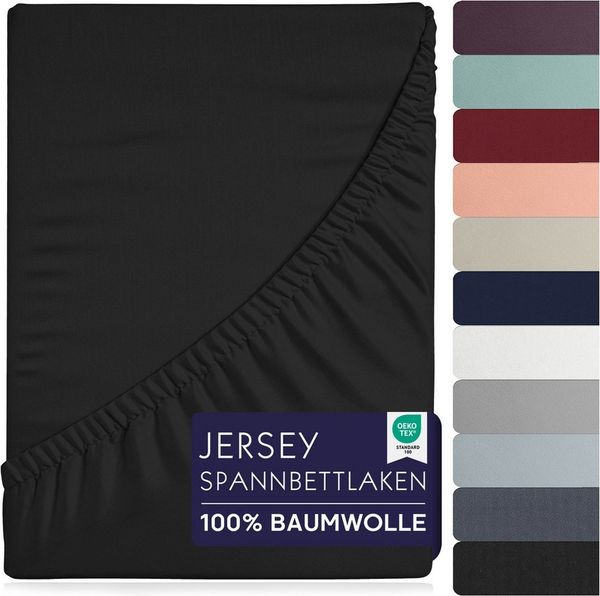 BRB HOME Spannbettlaken Spannbettlaken Jersey Baumwolle für Topper Boxspringbett, Baumwolle, Gummizug: Rundum, (1 Stück), Matratzen bis 27 cm Höhe, OEKO TEX Standard 100, Jersey Spannbetttuch