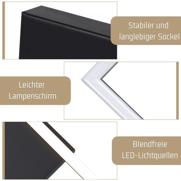 Nettlife LED Deckenleuchte Schwarz Eckig 12/20/24W Warmweiß Küchenlampe Schlafzimmer, LED fest integriert, Modern Esszimmerlampe für Wohnzimmer Kinderzimmer Flur Büro Bild 4