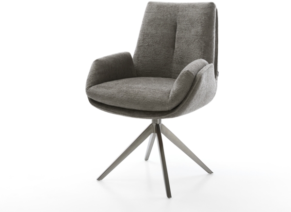 Drehstuhl Clea-Flex Bouclé Soft Schlamm Kreuzgestell breit Graphit 360° drehbar Wippfunktion