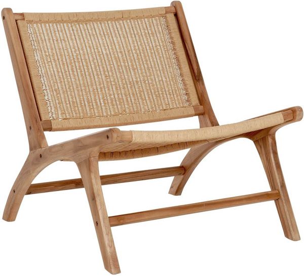 Sessel Lazy aus Teakholz, skandinavischer Stil, Natur, komfortables Design für Dein Zuhause
