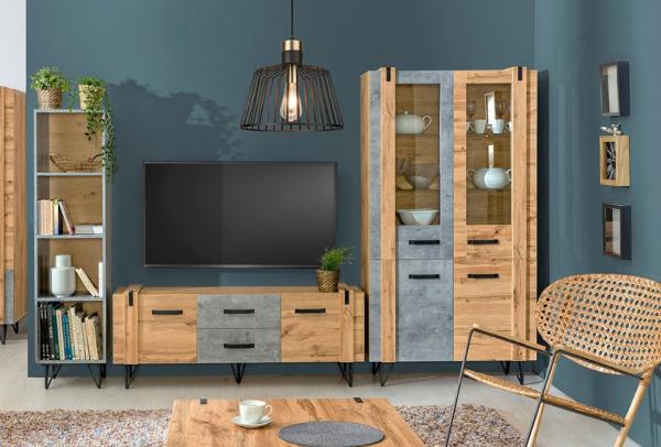 XL Küchenhängeschrank Rimini 80x96cm Glaseinsatz matt Farbe: RAL 3004 purpurrot matt / grau RI-W4S/80