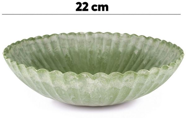 matches21 HOME & HOBBY Blumentopf Pflanzschale für draussen Dekoschale rund grün marmoriert 22 cm (1 St), Blumen-Schale als wetterfeste Friedhof-Schale Grab-Schmuck Grabschale Bild 2