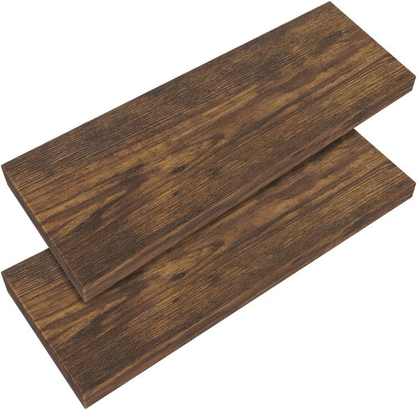 Casaria Wandregal mit Halterung, 2 Stück, MDF, Eiche / Braun, 70 x 23 x 3,8cm