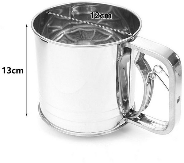 OSTWOLKE Küchensieb Mehlsieb Backsieb Einhandsieb Puderzuckersieb Edelstahl silber, (1-St)