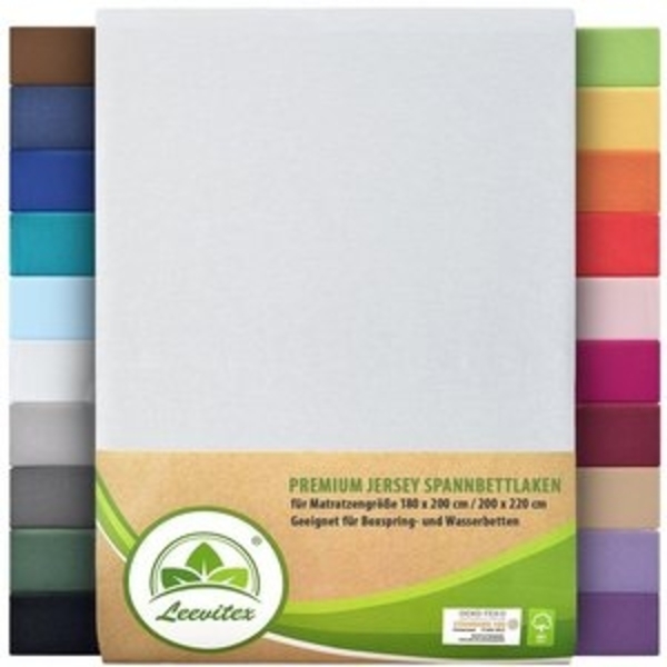 leevitex® Spannbettlaken Premium 195, Gummizug: Rundum, blickdicht, Anti-Pilling, 97% Baumwolle, 3% Elasthan, 40 cm Steg Bild 6