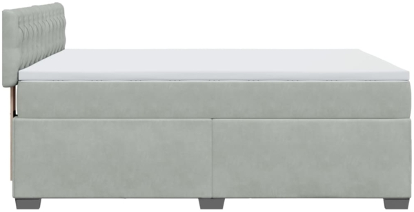 vidaXL Boxspringbett mit Matratze Hellgrau 160x200 cm Samt 3288660 Bild 6