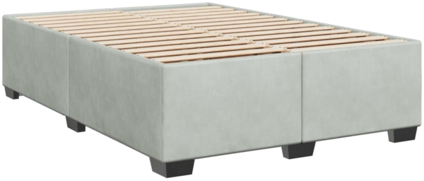 vidaXL Boxspringbett mit Matratze Hellgrau 160x200 cm Samt 3288660 Bild 9