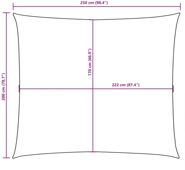 vidaXL Sonnensegel Oxford-Gewebe Rechteckig 2x2,5 m Braun 135804 Bild 10