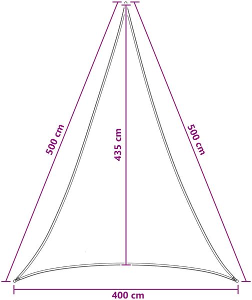 vidaXL Sonnensegel 4 x 5 x 5 m HDPE 42032854 Bild 8