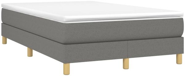 vidaXL Polsterbett, Stoff, 25,0 cm, Dunkelgrau, 120x200 cm, Natur Bild 3