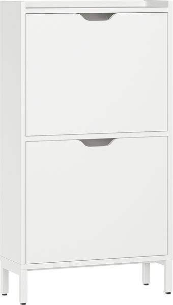 Bellamio 'Ceyhan' Schuhschrank mit 2 Klappen, schmales Schuhregal, weiß, 50x19x90 cm, Schuhkipper für 4 paar Schuhe Bild 10