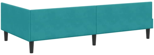 vidaXL Eckbettgestell mit Kopfteil Türkis 90 cm x 200 cm Stoff 42016162 Bild 6