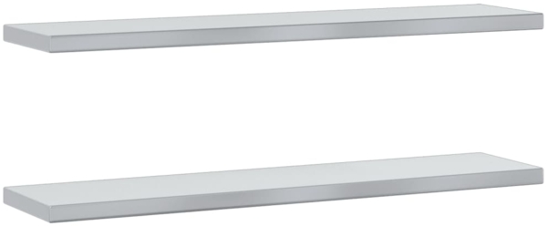vidaXL Wandregale 2 Stk. 100x23,5x3 cm Silbern Edelstahl 30280