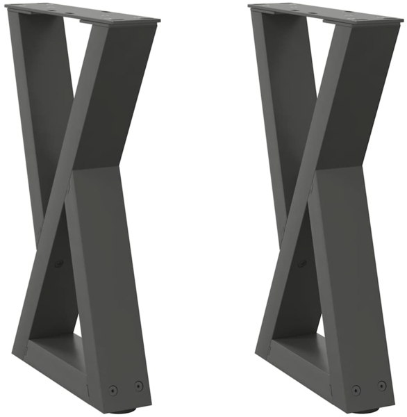 vidaXL Couchtischbeine 2 Stk. Anthrazit 38x(42-43,3) cm Stahl 4012702