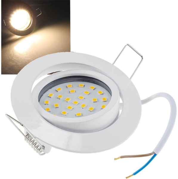 LED-Einbauleuchte "Flat-32dim" warmweiß80x32mm, 5W, 590lm, weißes Gehäuse