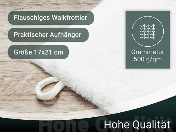 ZOLLNER Waschlappen, (10-St), 17 x 21 cm, 100% Baumwolle