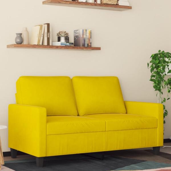 vidaXL 2-Sitzer-Sofa Gelb 120 cm Samt 359195