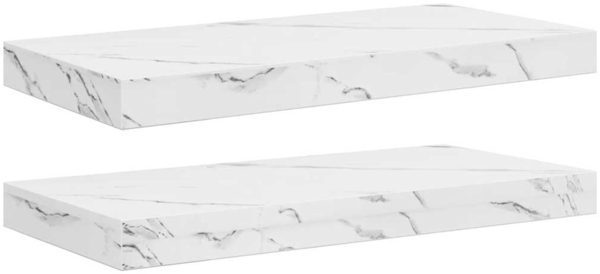 vidaXL Wandregal 2 pcs Weiß Marmor 50 x 23,5 x 4 cm Holzwerkstoff 42019966