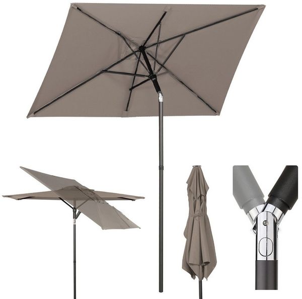 Sekey Balkonschirm 180 x 130 cm Sonnenschirm Rechteckiger Terassenschirm, UPF 50+, LxB: 180,00x130,00 cm, Kippbar, Lüftungsschlitz, rechteckig