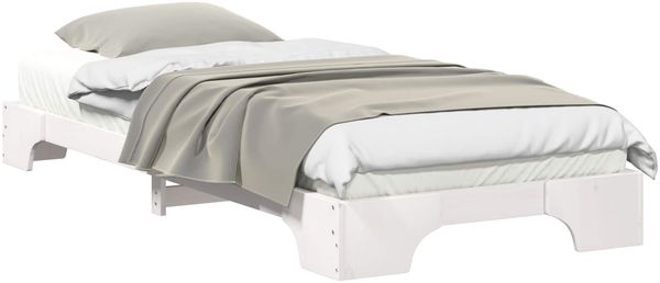 vidaXL Bettrahmen Weiß 100 x 210 cm Massives Kiefernholz 872897 Bild 2