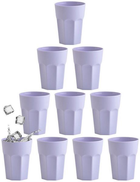 Engelland Becher Kunststoffbecher in modernen Pastellfarben, 250 ml, Mehrweg, 10-tlg, Kunststoff, spülmaschinengeeignet, bruchfest, wiederverwendbar, 250 ml, 0,25 Liter