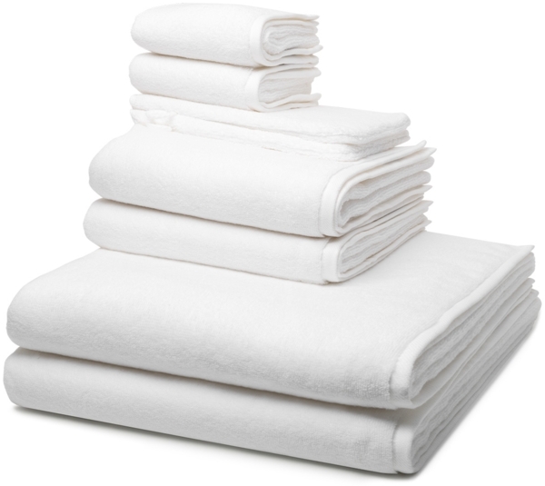 Ross Sensual Skin 8 tlg. Frottier-Set - 2 X Handtuch (50 X 100cm), 2 X Duschtuch (75 X 140cm), 2 X Gästetuch (30 X 50cm), 2 X Waschhandschuh (16 X 22cm) - 500 g/m2 - Weiß