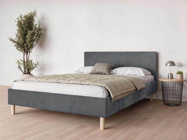 Home affaire Collection Polsterbett Albybyn, Bettgestell mit Kopfteil und Lattenrost, in 2 Breiten, ohne Bettkasten und Matratze, in 2 Breiten- 140 und 160 cm