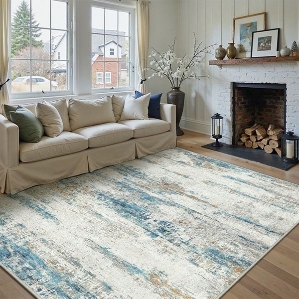 PURECOZY Teppich Kurzflor, Abstrakter Stil, Rutschfest und Waschbar, rechteckig, Höhe: 6.1 mm, geeignet für verschiedene Innenräume, 60x90 cm