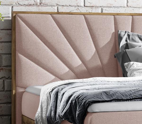 Boxspringbett Bett DAIMON 200x220cm Lancelot Eiche Stoff Hellbeige inkl. Bettkasten Bild 3