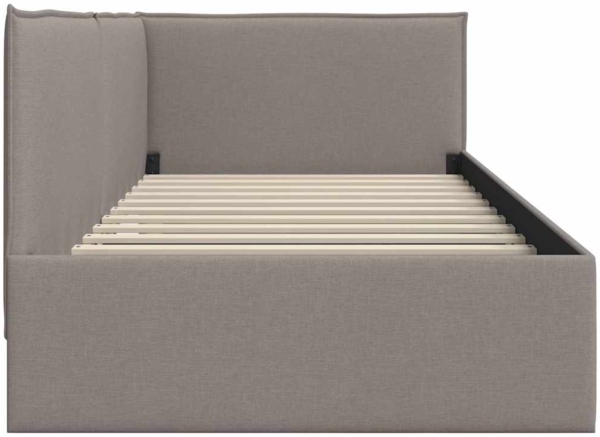 vidaXL Eckbettgestell mit Kopfteil Taupe 100 cm x 200 cm Stoff 42016452 Bild 5