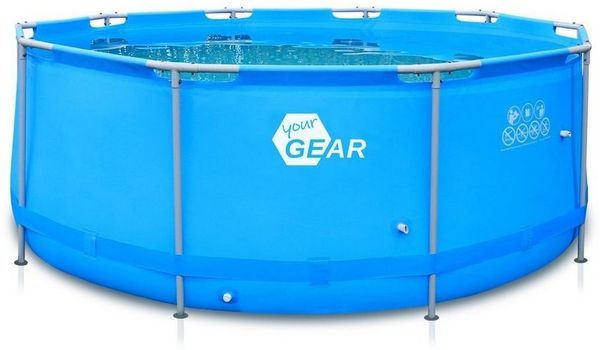 yourGEAR Rundpool Pool Ø 366x122 cm Stahlrahmen Gartenpool Familienpool Schwimmbecken