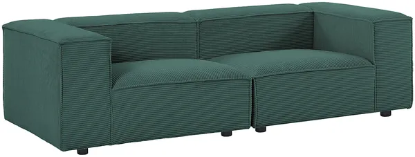 Vente-unique - RUZOLO Sofa SamtStoff Grün - B 105 cm x H 67 cm x L 242 cm