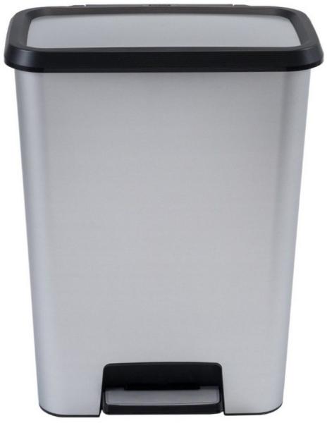 Curver Mülleimer, Compatta 50l Tret-Abfalleimer inox